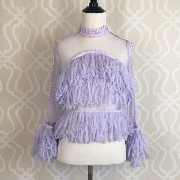 *LAST ONE XS* Festival Fringe Lavender Tulle Top - Picture 7 of 8